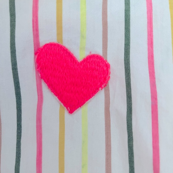 Kerri Rosenthal Pia Button Down Multistripe Shirt With Graphic Heart Size M - Picture 5 of 10